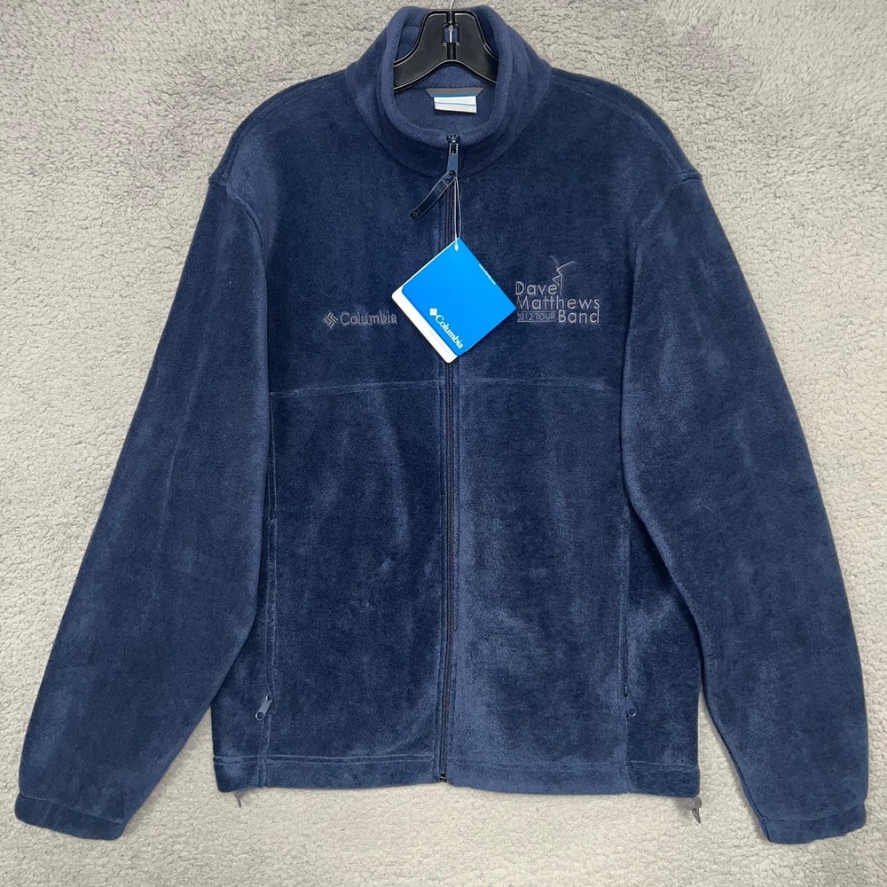 NWT Columbia Dave Matthews Band Jacket Men's Sz L Blue Fleece Full Zip 2012 Tour